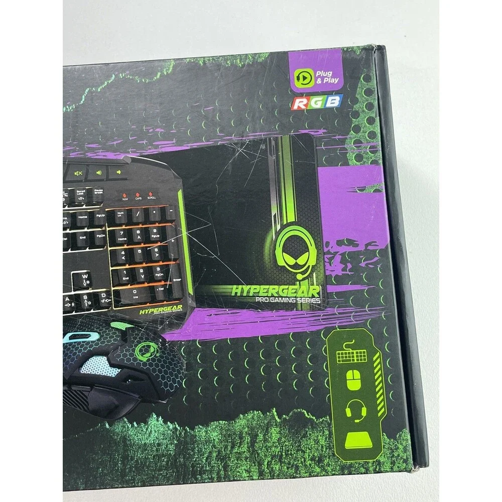 Hypergear 4 in1 Gaming Kit Series, Keyboard Mouse & pad Lighting Fast Headphones